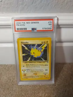 PSA 7 NM 2000 POKEMON NEO GENESIS SET PIKACHU CARD 70/111 - Image 3