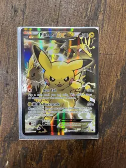 PokÃ©mon TCG Pikachu EX Full Art XY124 Promo Card Near Mint Condition - Image 1
