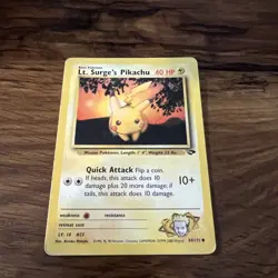 Pokemon Card Lt Surge's Pikachu 84/132 1st Edition Gym Challenge (LP+) - Image 15