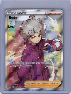 Bede 199/202 Ultra Rare SWSH01: Sword & Shield Base Set Near Mint Pokemon Card - Image 1