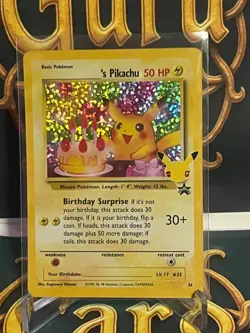 Birthday Pikachu - 24/53 Holo Rare 25th Celebrations Classic - Pokemon Card - NM - Image 2