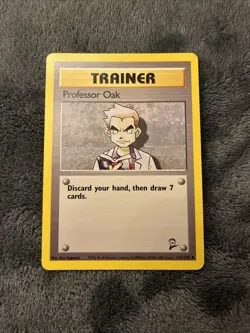 Pokemon Card: Trainer PROFESSOR OAK - #116/130 Base Set 2 - Uncommon - Image 1