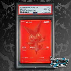 Pokemon: Black Bolt White Flare - Victini 171/086 BWR Red Monochrome PSA 10 GEM - Image 1
