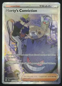 Pokemon TCG Mortys Conviction Temporal Forces Full Art Trainer SIR 211/162 NM - Image 1
