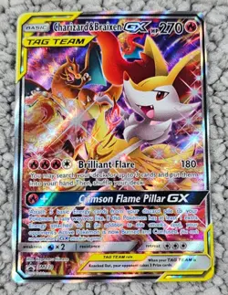 2019 Pokemon Charizard & Braixen GX SM230 SM Tag Team Holo Promo NM - Image 1