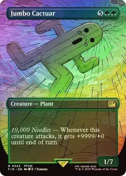 R 0343 Jumbo Cactuar [Foil Borderless] Final Fantasy MTG NM FFVIII Magic Alt Art - Image 1