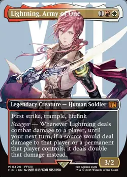 1x - Lightning, Army of One - (borderless) - Final Fantasy - NM MTG - Image 2