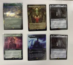 6x MTG Cards – Borderless Shire, 2x Mithril Coat, Minas Morgul, Ziatora - Image 1