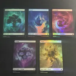 Magic the Gathering Theros Beyond Death - Full Art Foil Basic Lands - 5 Card Set - Image 13