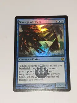1x Scourge of Fleets ~ Journey into Nyx Excellent Magic MTG FOIL PROMO UK #2 - Image 1