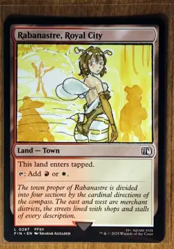 Rabanastre, Royal City X1 Altered Art Hand Painted MTG Honey Bee Inn Yuffie FF 7 - Image 1