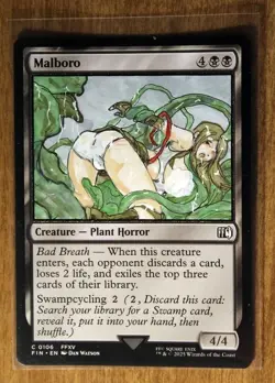 Malboro X1 Altered Art Hand Painted MTG Magic the Gathering Anime Girl Tifa - Image 1