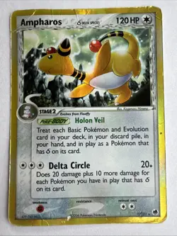 Ampharos - Pokémon Ex Dragon Frontiers - 1/101 - Holo Rare - HP - Image 1