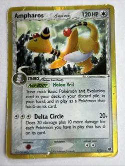 Ampharos - Pokémon Ex Dragon Frontiers - 1/101 - Holo Rare - HP - Image 3