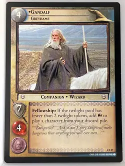 LORD OF THE RINGS TCG TWO TOWERS RARE CARD 4R89 GANDALF GREYHAME ex - Image 1