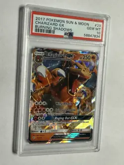 2017 Pokemon Sun & Moon Burning Shadows Charizard GX #20/147 PSA 10 GEM MINT - Image 5