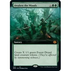AWAKEN THE WOODS (EXTENDED ART) The Brothers' War BRO Magic MTG MINT CARD - Image 2