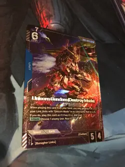 GUNDAM CARD GAME UNICORN GUNDAM (DESTROY MODE) GD01-002 LR+ FOIL ENGLISH NEWTYPE - Image 2