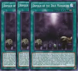Yugioh - Domain of the True Monarchs x 3 1st Edition NM - Free Holographic Card - Image 2