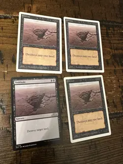 Magic The Gathering Mtg 4 Card Lot Sinkhole Unlimited 30th Edition - Image 1