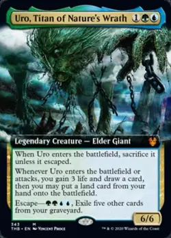 MTG English Extended Art Uro Titan of Nature's Wrath NM Foil Theros Beyond Death - Image 2