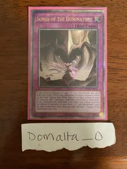 Yugioh Songs Of The Dominators ALIN-EN078 1st Ed Quarter Century Secret Rare NM - Image 1