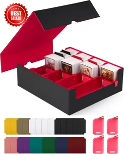MTG Card Storage Box,Holds 2400+ Single Sleeved Cards,Includes 4Card Stoppers an - Image 2