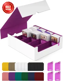 MTG Card Storage Box,Holds 2400+ Single Sleeved Cards,Includes 4Card Stoppers an - Image 4
