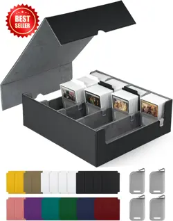 MTG Card Storage Box,Holds 2400+ Single Sleeved Cards,Includes 4Card Stoppers an - Image 9