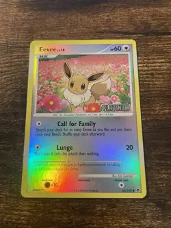 Pokemon Eevee Platinum STAMPED Reverse Holo 62/100 Burger King Promo TCG Card MP - Image 1