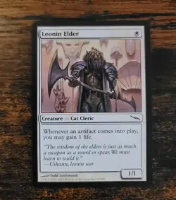 MTG Leonin Elder LP Magic The Gathering  2004 WOTC Cat Cleric  - Image 1