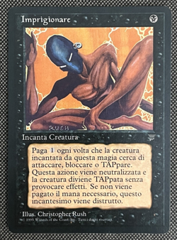 MTG Imprison Legend CCG Regular Rare Banned Italian Card Christopher Rush 1994 - Image 3