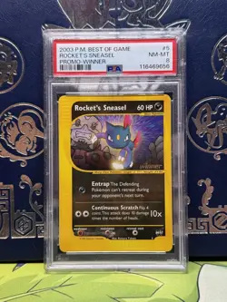 PSA 8 Rocket's Sneasel Promo #5 2003 Pokemon Best Of Game Promo Winner Stamp - Image 1