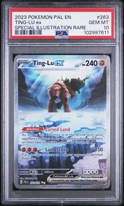 Pokémon TCG Paldea Evolved Scarlet & Violet Ting-Lu EX Card 263/193 PSA 10!! - Image 1