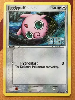 Pokemon Card - Jigglypuff - Reverse Holo - C (53/100) ex Crystal Guardians NM - Image 1