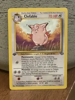 Pokemon Card Clefable Jungle 1st Edition Rare 17/64 Near Mint - Image 1