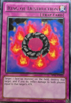 Ring of Destruction - BP01-EN050- Black Rare - 1st Edition YuGiOh TCG Card - Image 2