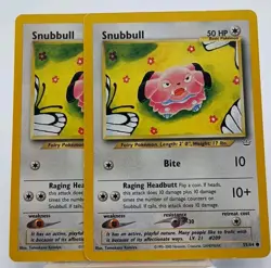 2x Snubbull 55/64 MP - Neo Revelation Pokemon Card - Tomokazu Komiya Art - Image 3