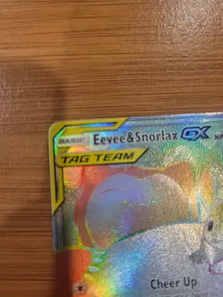 Eevee & Snorlax GX Secret Rare - 191/181 - SM Team Up Full Art PokÃ©mon Card - NM - Image 3