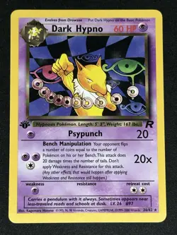 First Edition Dark Hypno Non-Holo 26/82 LP Vintage Team Rocket Pokemon Card TCG - Image 1