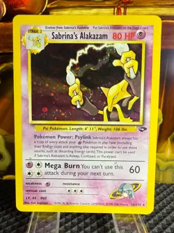 Sabrina's Alakazam 16/132 Gym Challenge Holo Pokemon - Image 1