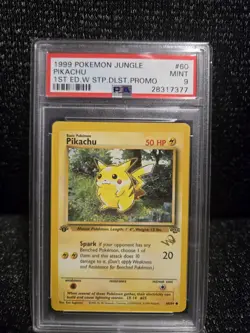 1999 Pokemon Game Jungle 1st Edition Pikachu W Stamp Duelist Promo PSA 9 Mint 64 - Image 1