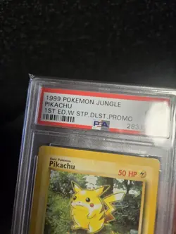 1999 Pokemon Game Jungle 1st Edition Pikachu W Stamp Duelist Promo PSA 9 Mint 64 - Image 3
