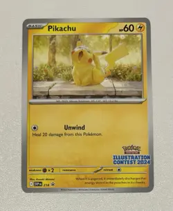 Pokemon TCG Pikachu SVP 214 Illustration Contest 2024 Black Star Promo - Image 1