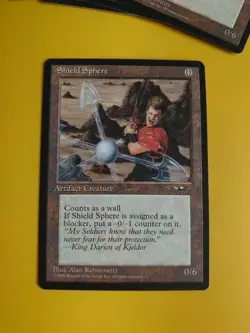 Shield Sphere. Artifact creature MTG card. Old Vintage. Alliances. 1996 - Image 7