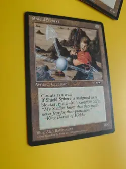 Shield Sphere. Artifact creature MTG card. Old Vintage. Alliances. 1996 - Image 9