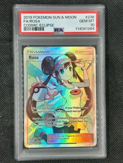 Pokemon Card PSA 10 Rosa 236/236 Cosmic Eclipse Full Art - Image 3