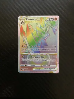 Pokémon Cards Kleavor VSTAR 196/189 Rainbow Secret Rare Astral Radiance - (NM) - Image 3