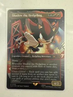 SHADOW THE HEDGEHOG - FOIL - MTG SECRET LAIR SONIC FRIENDS & FOES (IN HAND) - Image 1