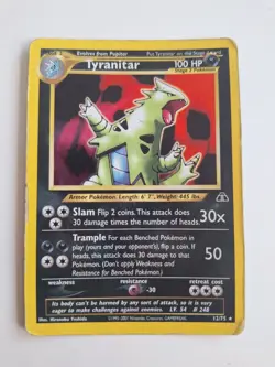 Tyranitar Neo Destiny Holo Rare Card 12/75 MP Unlimited Pokémon TCG - Image 1